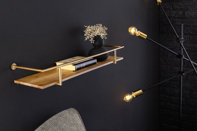 Étagère murale HERITAGE 75 cm en fer et pin naturel - 44478