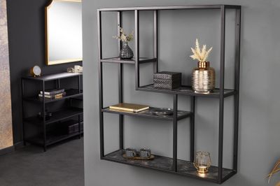 Étagère murale SLIM LINE 75x90cm aspect marbre anthracite - 44182