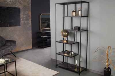 Étagère SLIM LINE 185x77cm aspect marbre anthracite - 44181