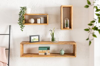 Étagère murale HEMINGWAY 43-94cm, lot de 3, couleur mangue naturelle - 41066