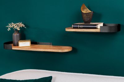 Étagère murale PURE NATURE 40-60 cm, lot de 2, bois de manguier - 44307