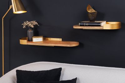 Étagère murale PURE NATURE 40-60 cm, lot de 2, bois de manguier - 43501