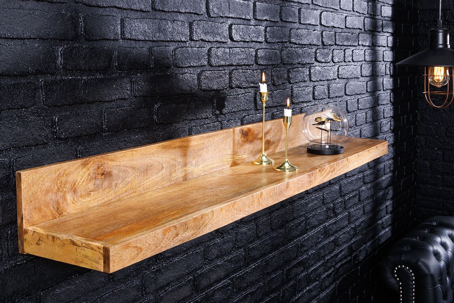 Étagère murale MAKASSAR 110 cm en bois de manguier naturel - 44742