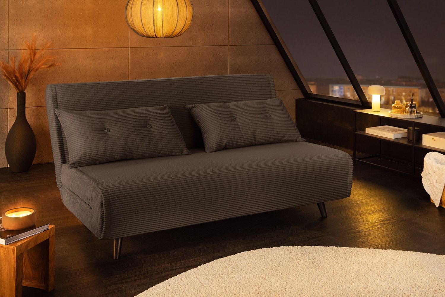 Fauteuil convertible SMART MULTIFONCTION Cordon gris 140 cm - 47144