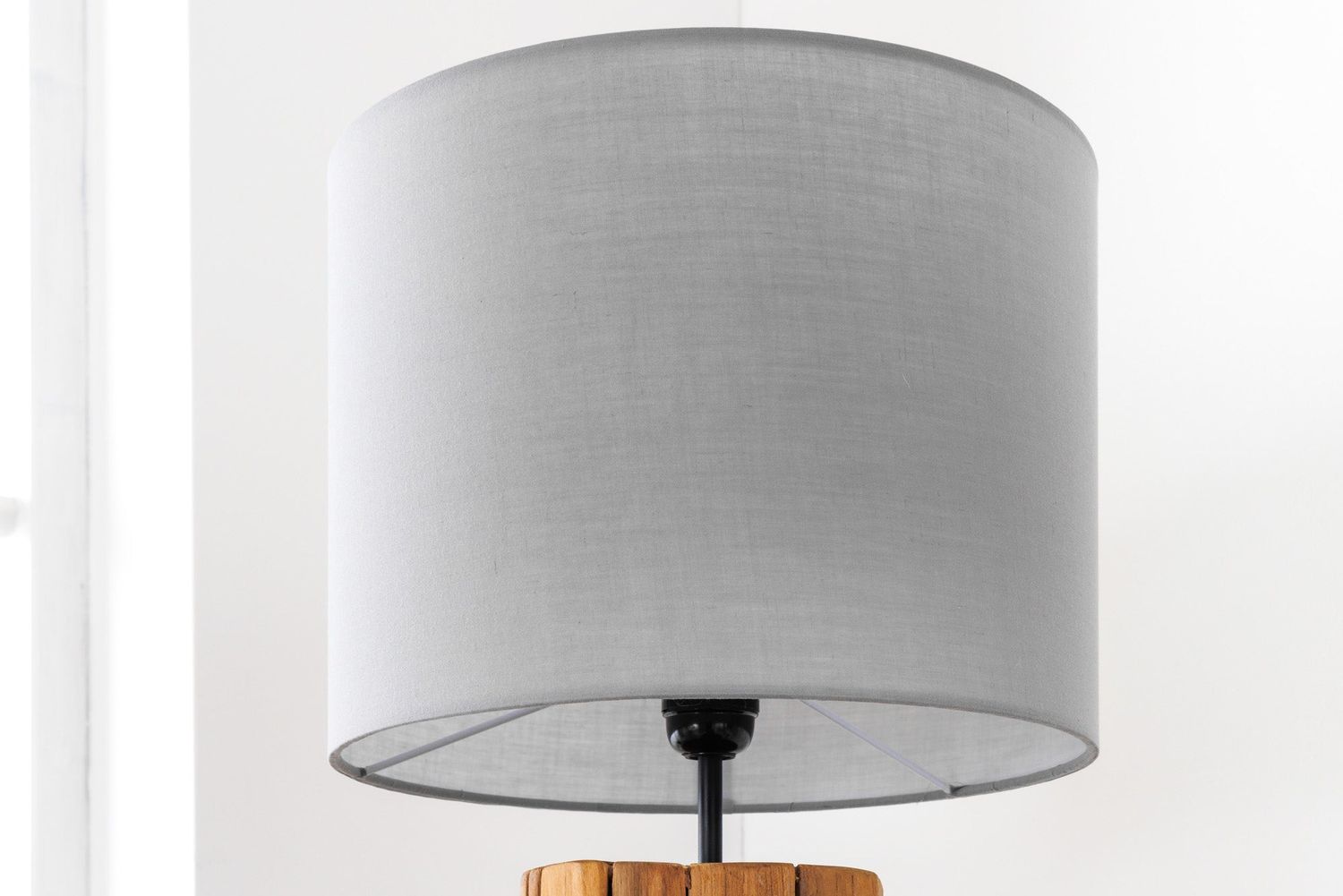 Abat-jour 30x23x30cm en lin gris pour lampe de table - 39727