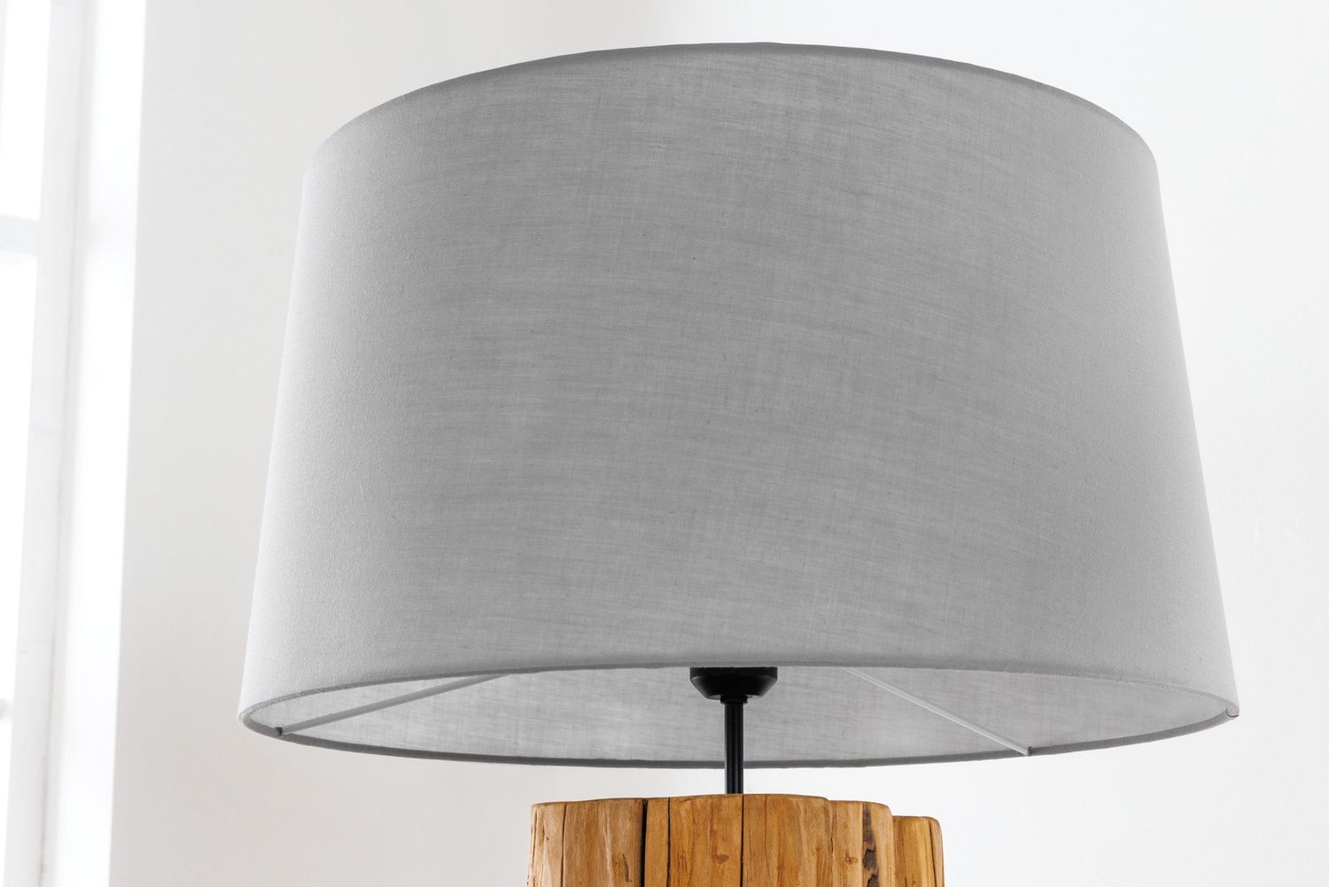 Abat-jour conique 45x25x50cm en lin gris pour lampadaire - 41092