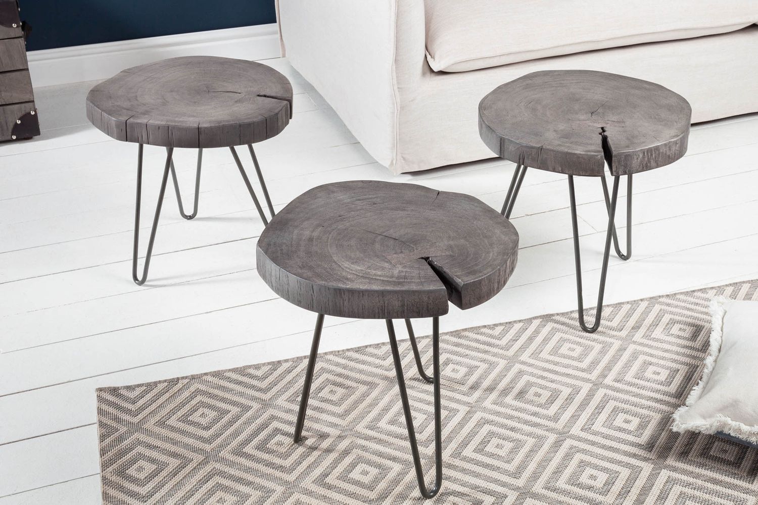 able d’appoint Goa 43 cm en acacia gris - 39597