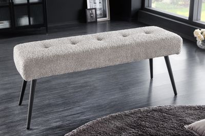 Banc BOUTIQUE 100cm bouclé champagne grège - 44246