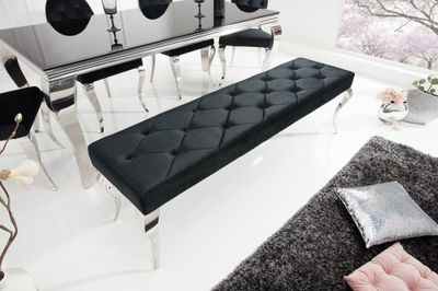 Banc MODERN BAROCK 170cm velours noir style baroque - 39160