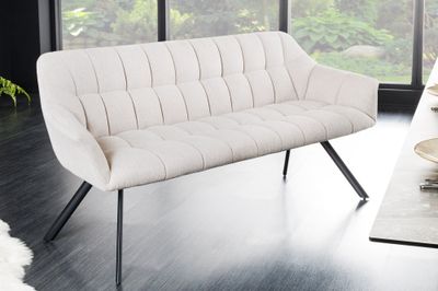Banc PAPILLON 165cm tissu texturé beige champagne - 43880