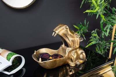 Bol décoratif HIPPO 30 cm aluminium laiton - 44883