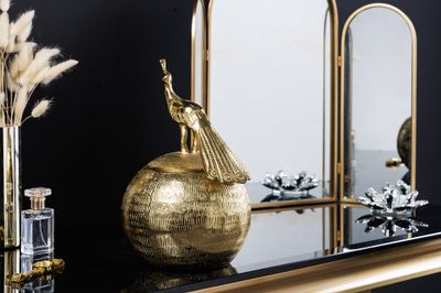 Boîte en métal OISEAU SAUVAGE 30 cm or antique - 44837