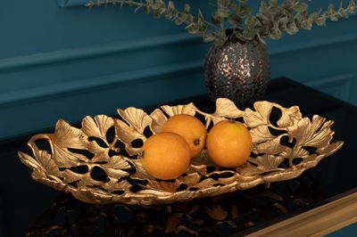 Bol décoratif FEUILLES DE GINKGO 40x26cm doré - 41795