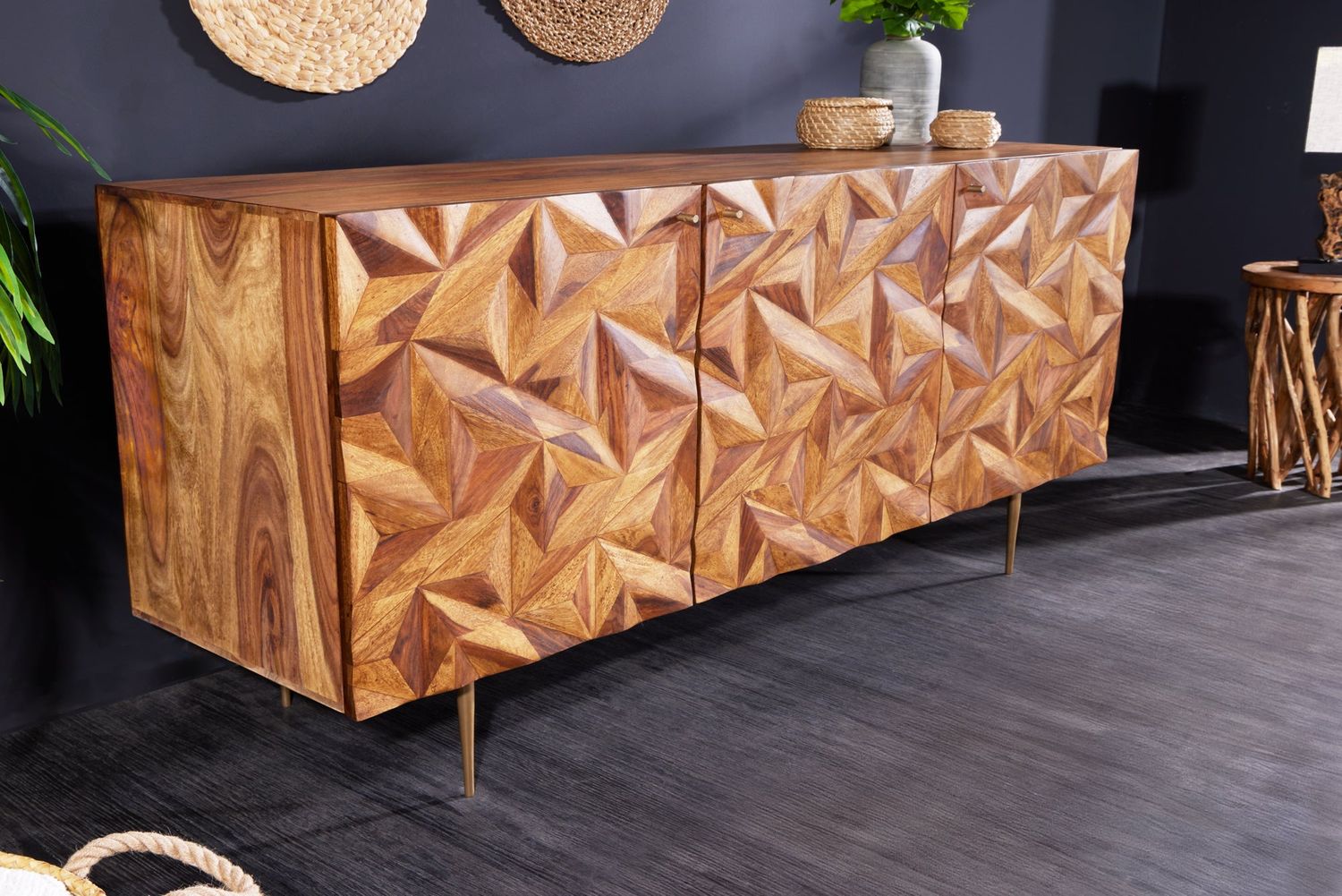Buffet ALPINE 150 cm en bois de sheesham - 43449