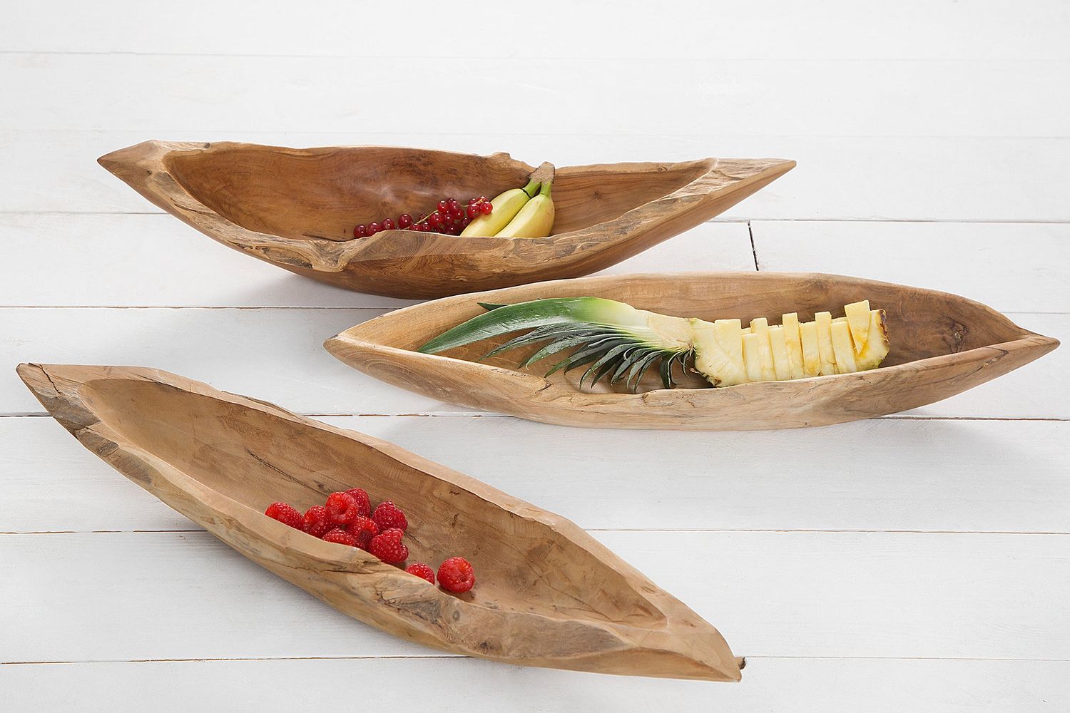 Bol en bois de racine de teck naturel non poli de 60 cm - 21053