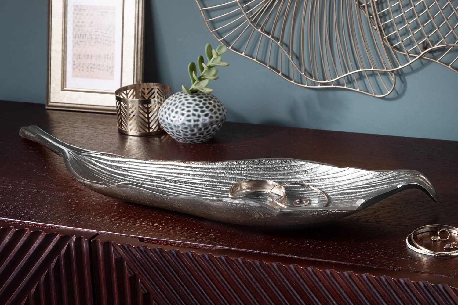 Bol LEAF 64cm argent - 41270