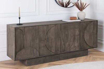 Buffet ART DÉCO 170 cm en bois de manguier 3D gris - 46801