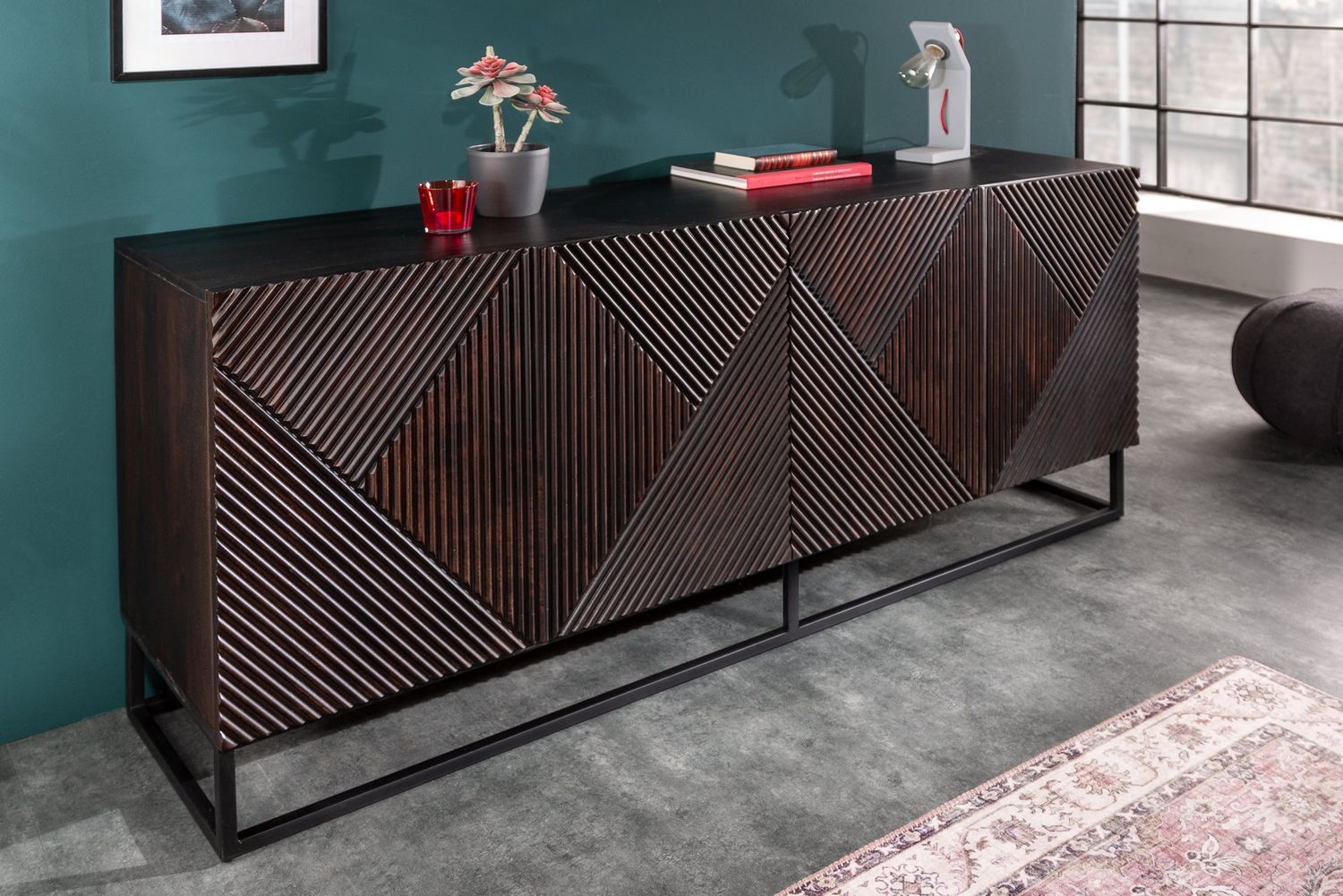 Buffet CREATIVO 180 cm 3D marron mangue - 40049