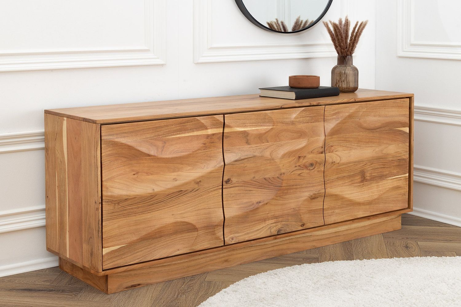 Buffet DESERT 160 cm en bois d'acacia 3D naturel - 47149