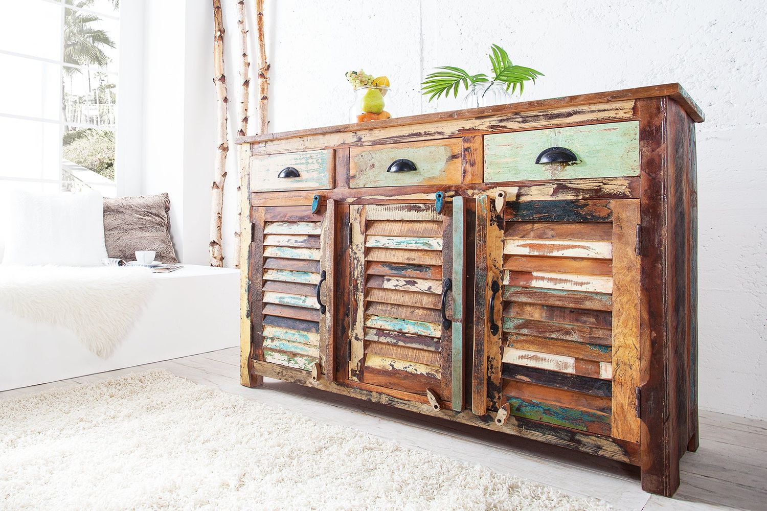 Buffet JAKARTA 125cm en bois recyclé - 19906