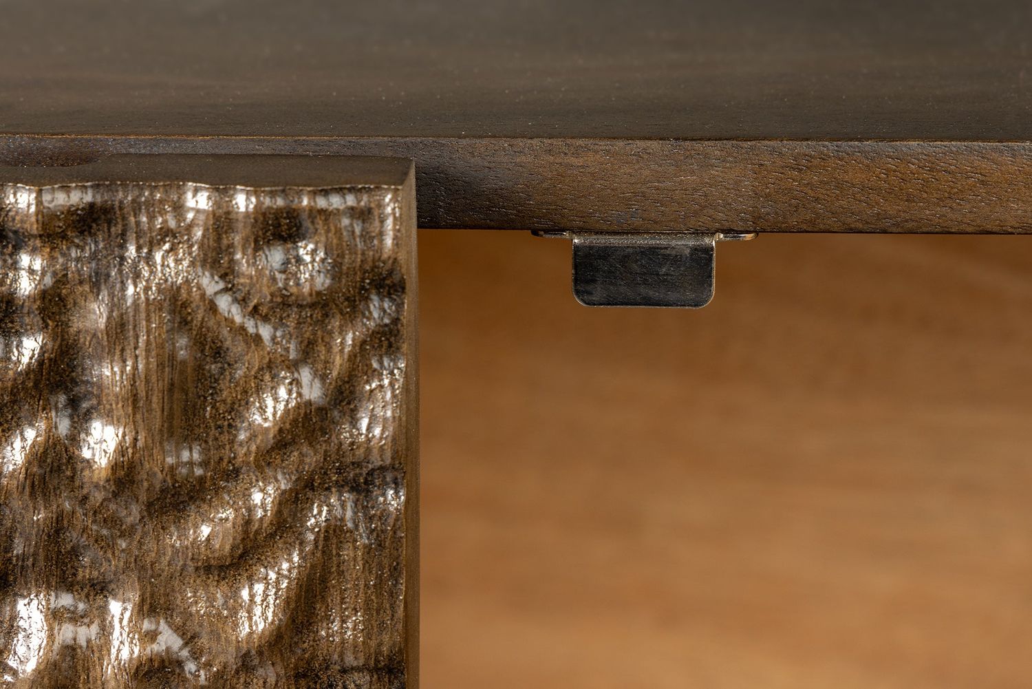 Buffet CROCO 180 cm 3D en bois de manguier marron et noir - 44648