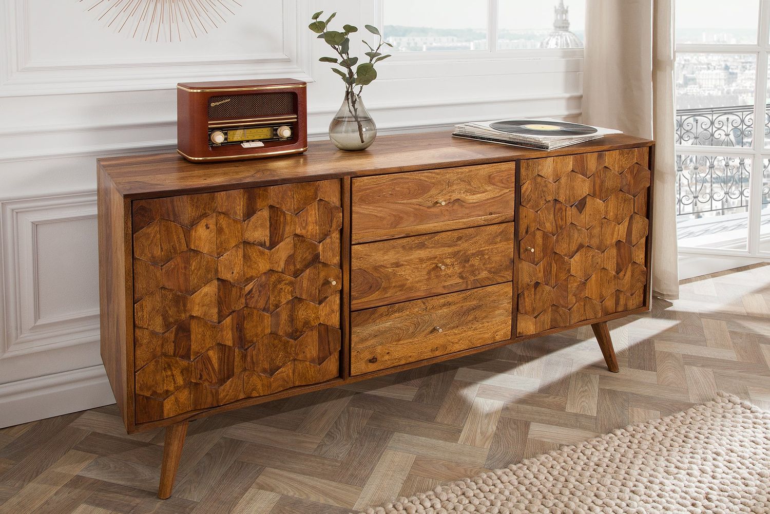 Buffet MYSTIC LIVING 145 cm en bois de sheesham naturel - 39742