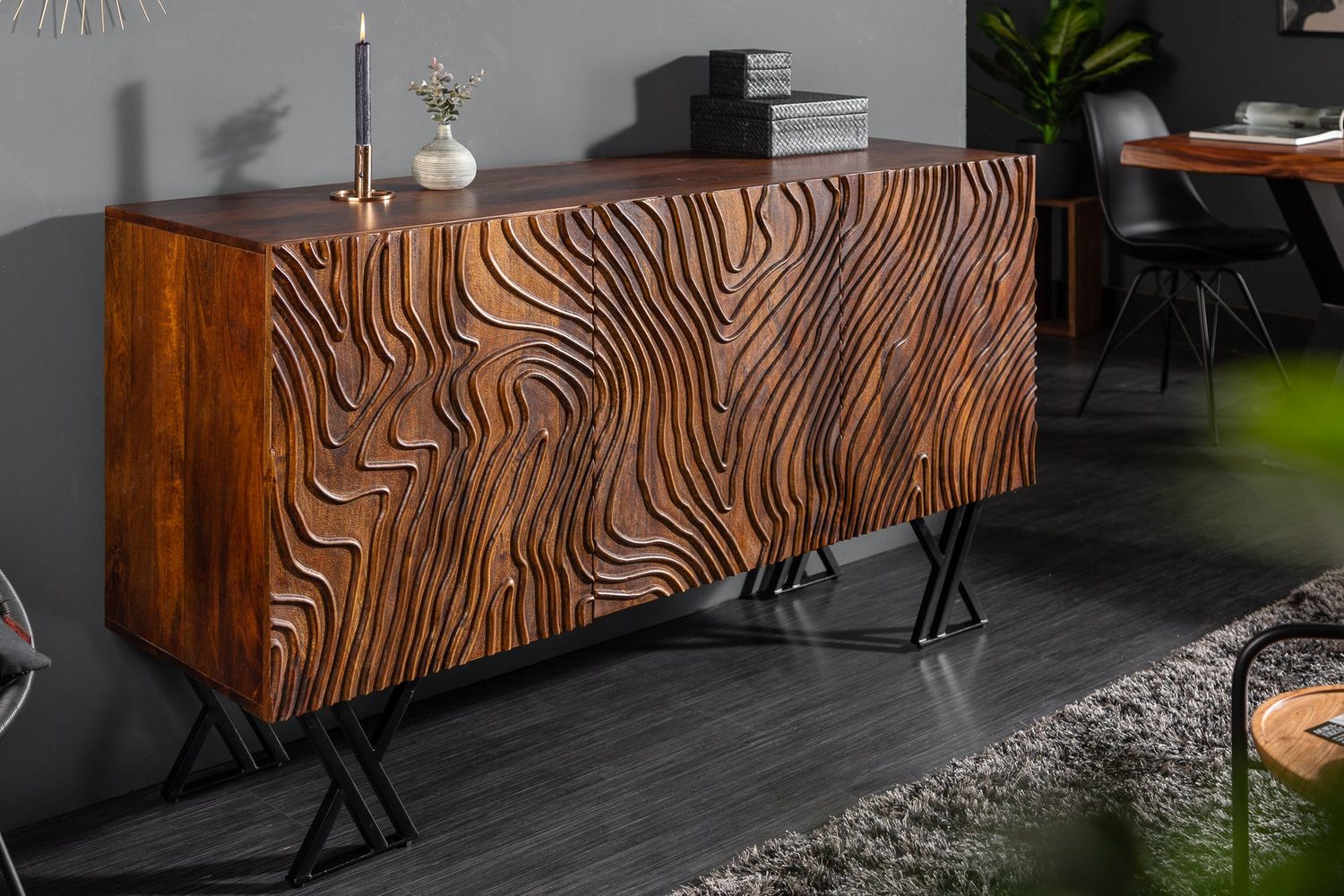 Buffet FLUID 160 cm 3D marron mangue - 40244