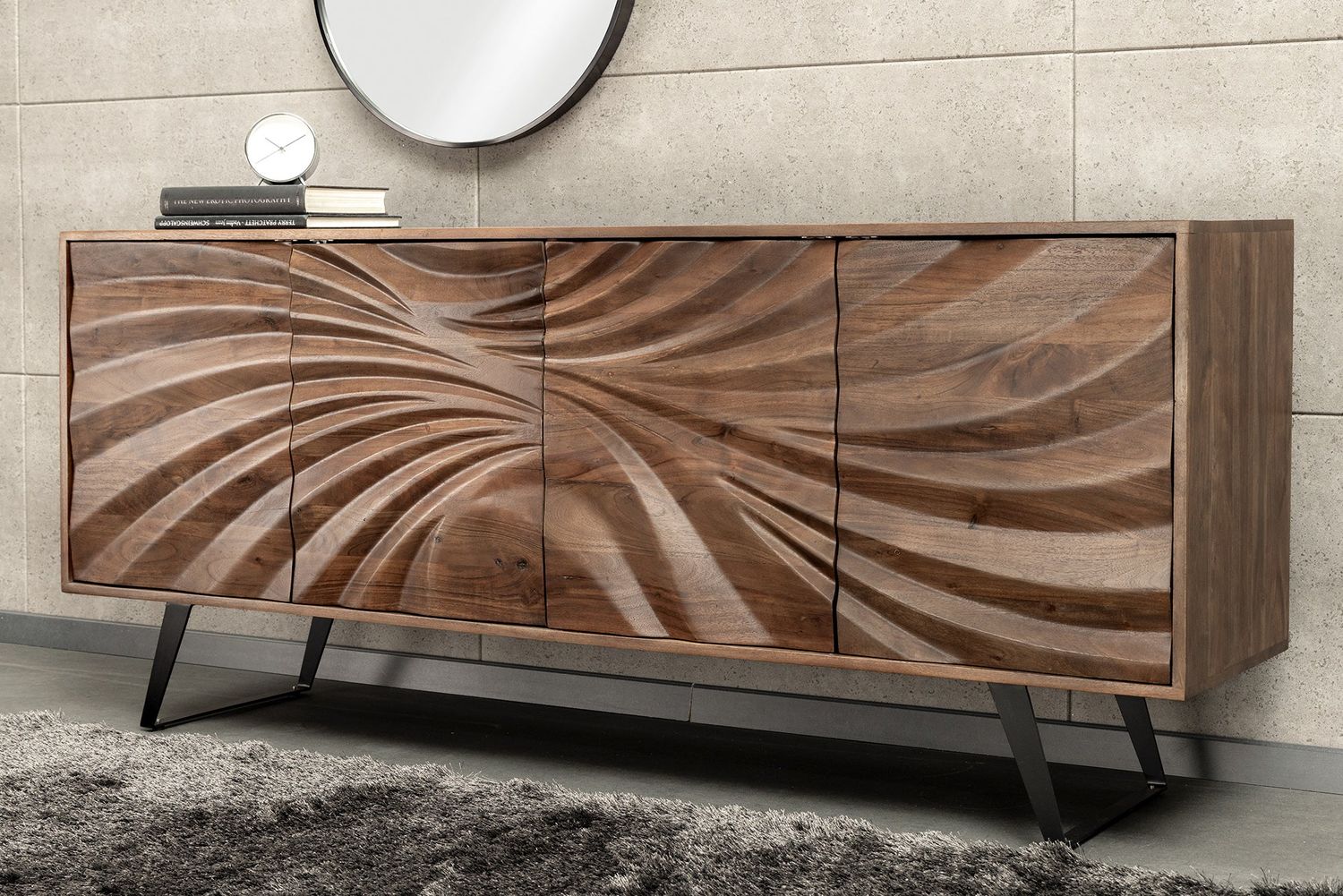 Buffet HURRICANE 175 cm en bois d'acacia 3D marron - 44389