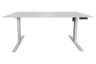 Bureau BLANC 140 cm, hauteur réglable, cadre blanc - 47548