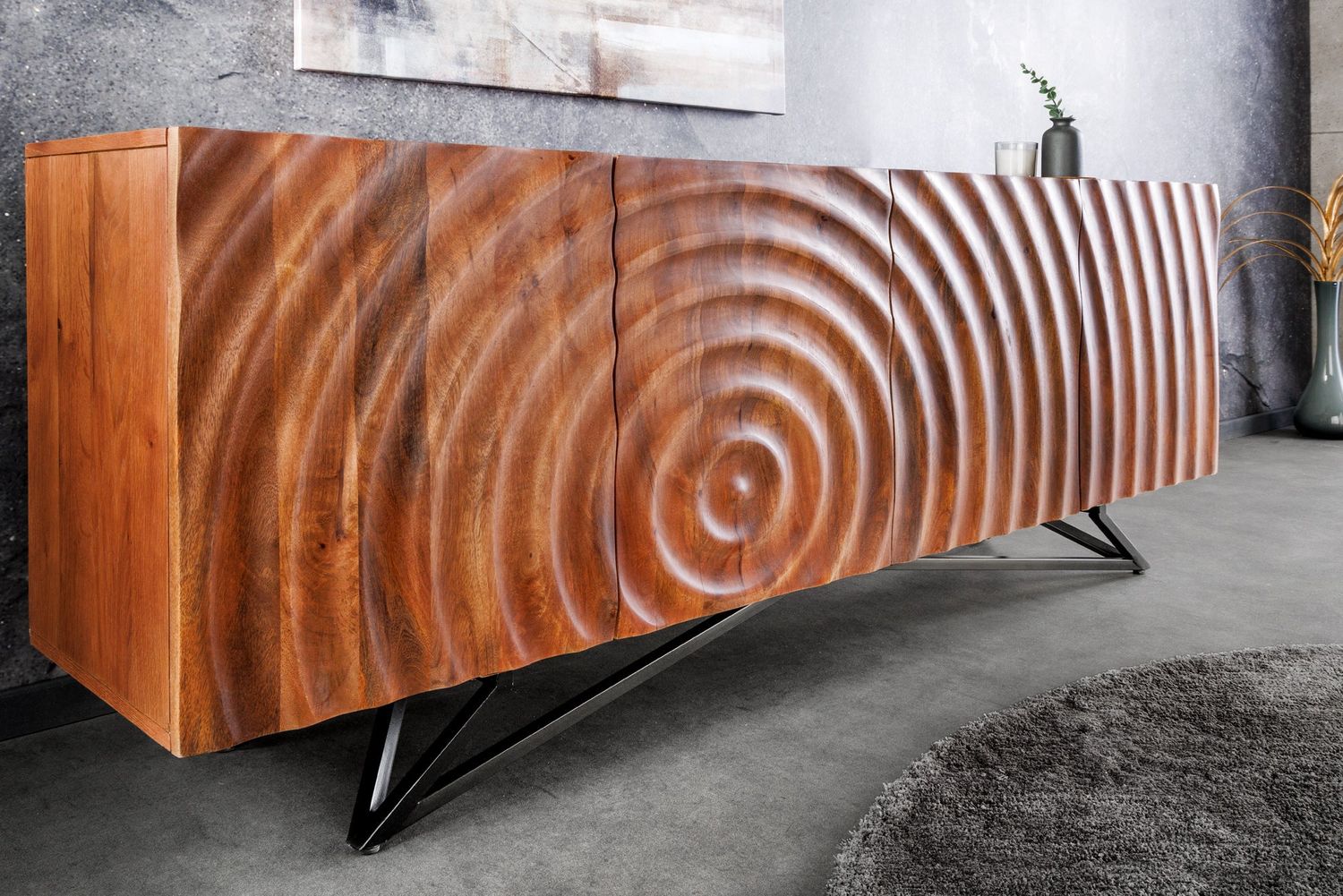 Buffet ZEN 180 cm 3D marron mangue - 44318