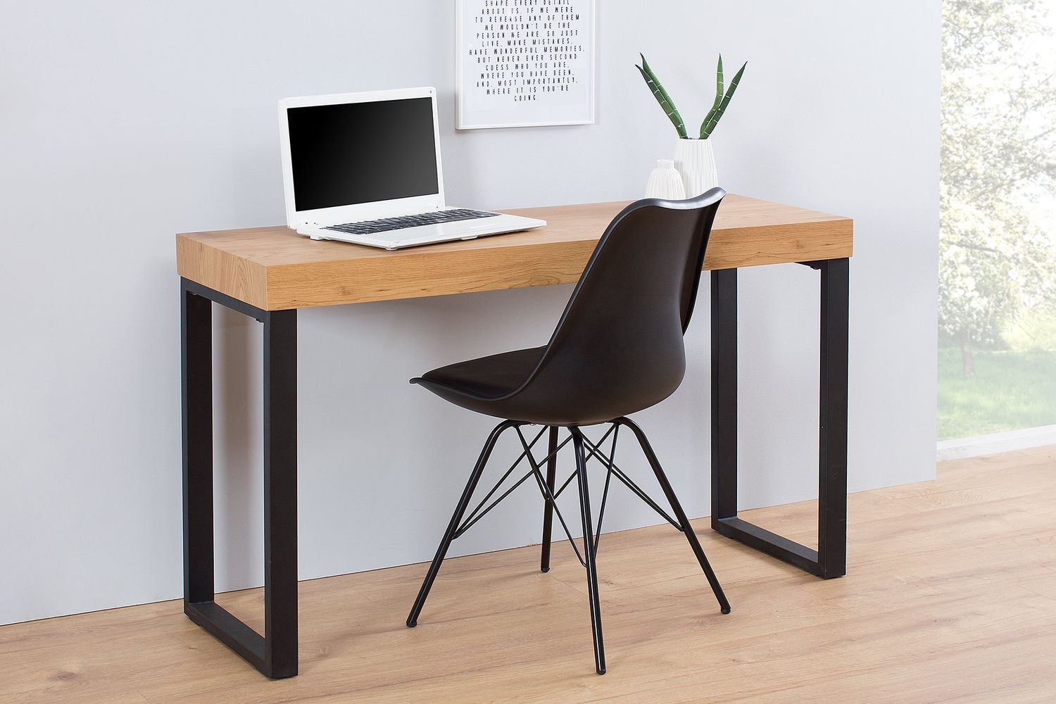 Bureau pour ordinateur portable OAK DESK 120cm, cadre en chêne noir - 38429