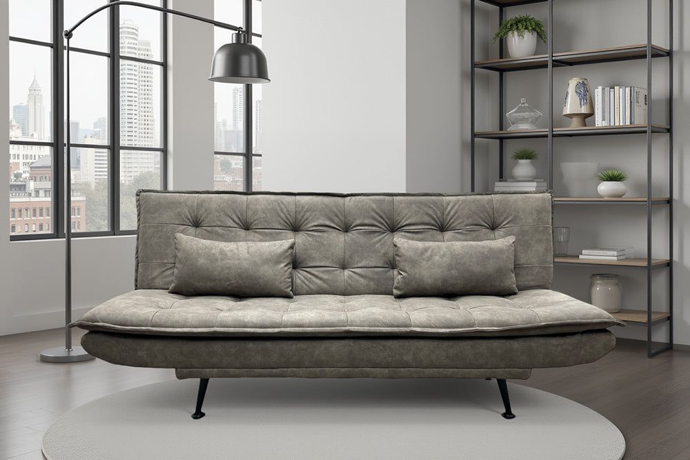 Canapé-lit JAZZ 195 cm 3 places microfibre taupe - 47526