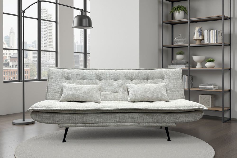 Canapé-lit JAZZ 195 cm 3 places en tissu chenille beige champagne - 47527