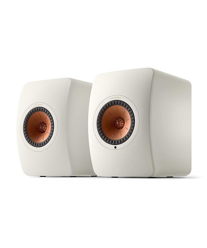 KEF LSX II LT Wireless HiFi Speakers - Pair (Stone White)