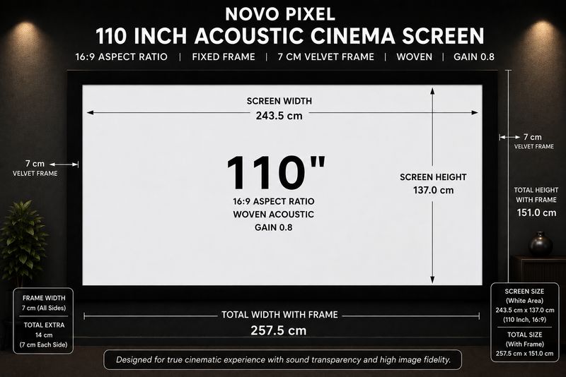 Novo Pixel Fixed Frame Screen 110 inch