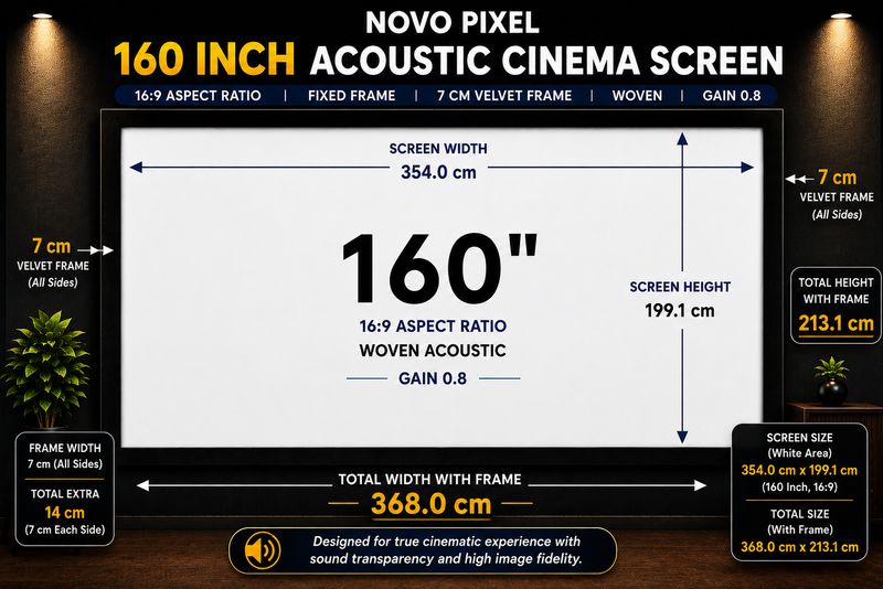 Novo Pixel Fixed Frame Screen 160 inch