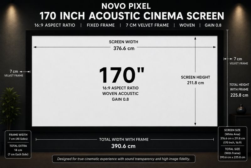 Novo Pixel Fixed Frame Screen 170 inch