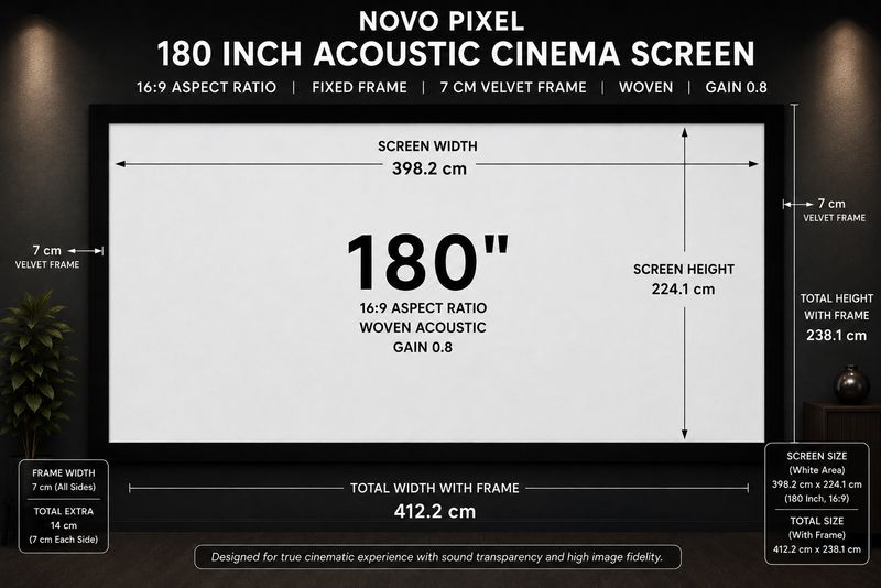 Novo Pixel Fixed Frame Screen 180 inch