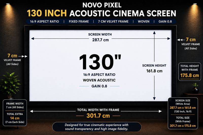 Novo Pixel Fixed Frame Screen 130 inch