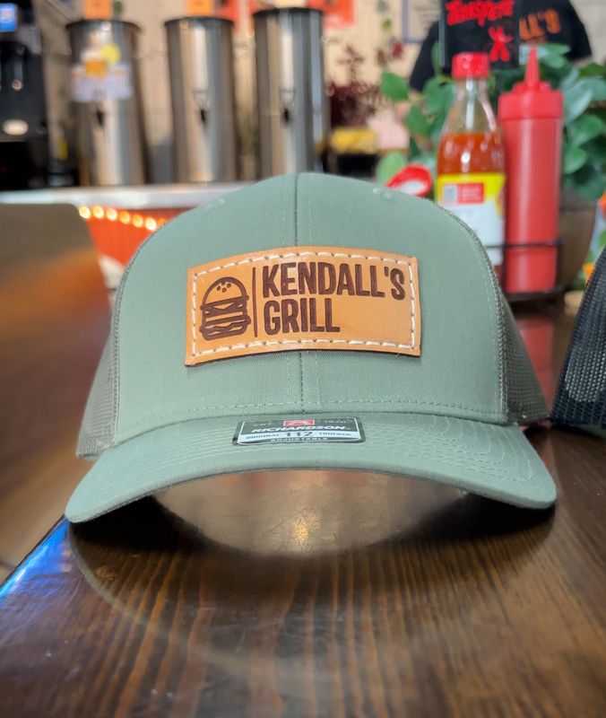 Olive Green Hat - Richardson 112 with Leather Patch