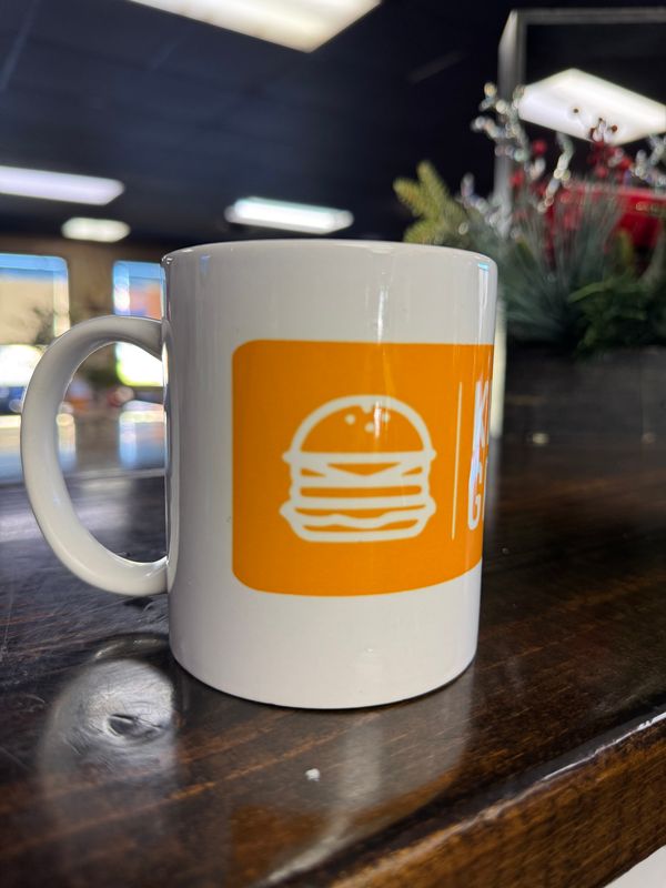 White &amp; Orange Kendall&#39;s Mug