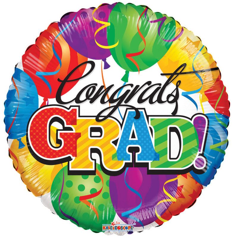 Colorful Congrats Grad Helium Balloon