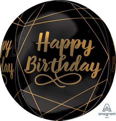 Classy Black and Gold Happy Birthday