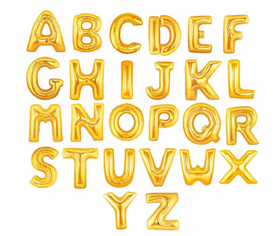 Gold Foil/Mylar Helium Letter A - Z