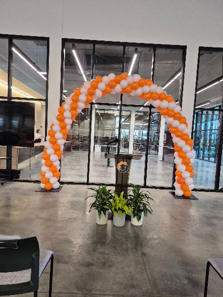 15 ft Orange and White XL Balloon Arch