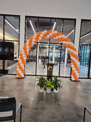 15 ft Orange and White XL Balloon Arch
