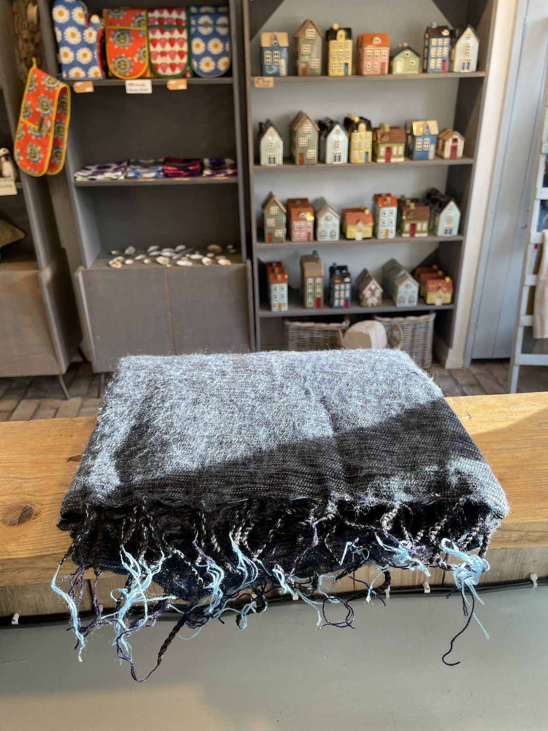 Sjaal Met Verhaal Plaids, Colour: Jeansblauw Grijs