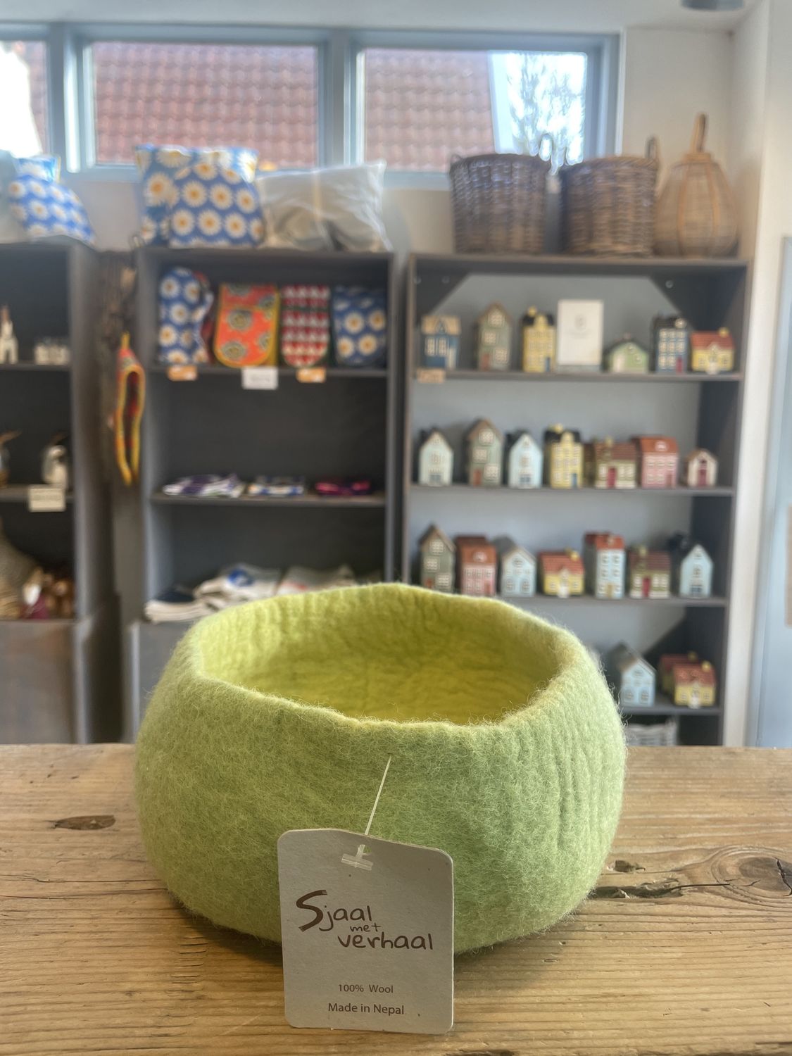 Sjaal Met Verhaal Mandje Pastel Groen - Geel