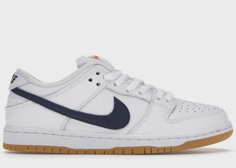 Nike SB Dunk Low Orange Label White Navy • New