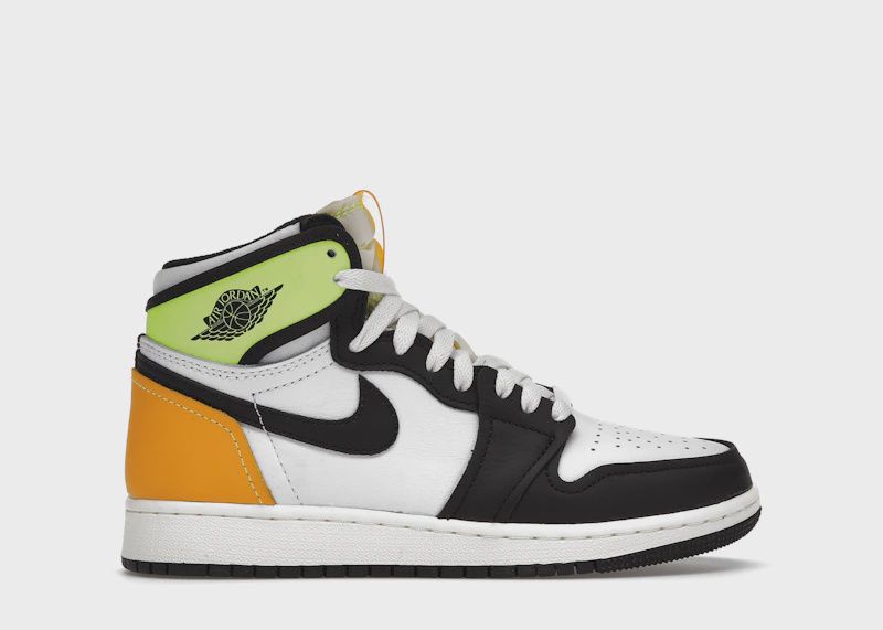 Jordan 1 Retro High White Black Volt University Gold (GS) • New